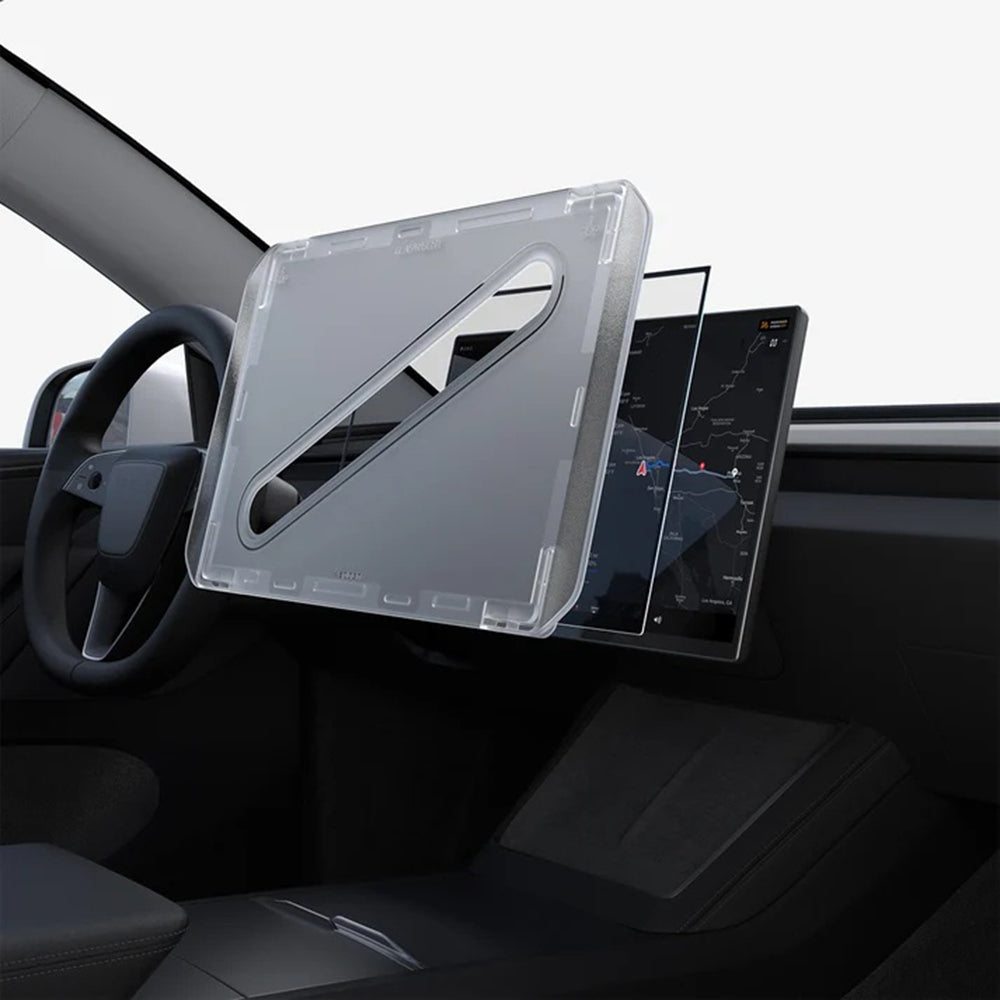 Ochranná fólia Spigen GlastR EZ FIT pre navigáciu Tesla Y 2026 Premium / Performance, tvrdené sklo AGL10820