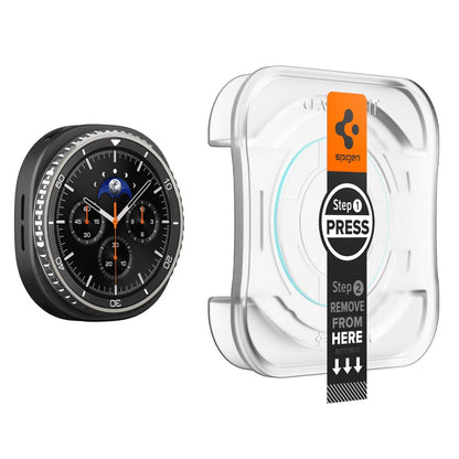 Ochranná fólia Spigen GlastR EZ FIT pre Samsung Galaxy Watch8 Classic, Sada 2 kusy, Tvrdené sklo AGL09877