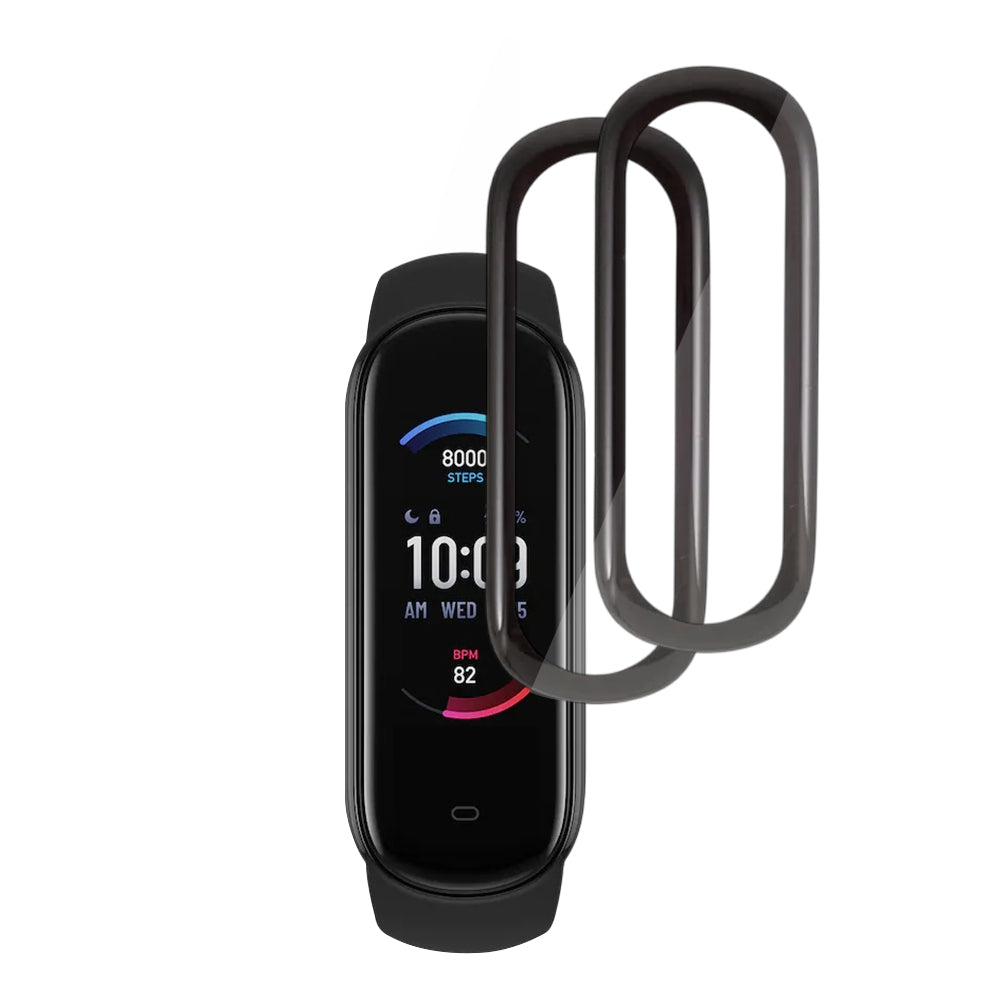 Fólia na ochranu Techsuit Nano Flex pre Amazfit Band 5, Sada 2 kusy, Plast, Čierna