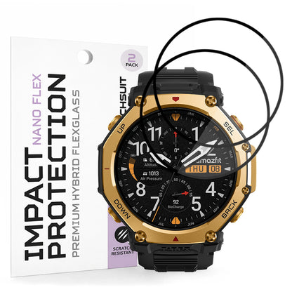 Ochranná fólia Techsuit Nano Flex pre Amazfit T-Rex 3 Pro 48mm, Sada 2 kusy, Plastová, Čierna