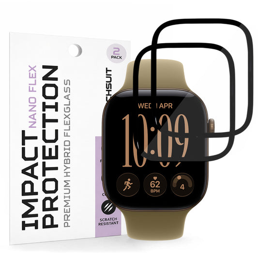 Ochranná fólia Techsuit Nano Flex pre Apple Watch Series 12 42 mm, plastová, súprava 2 ks, čierna