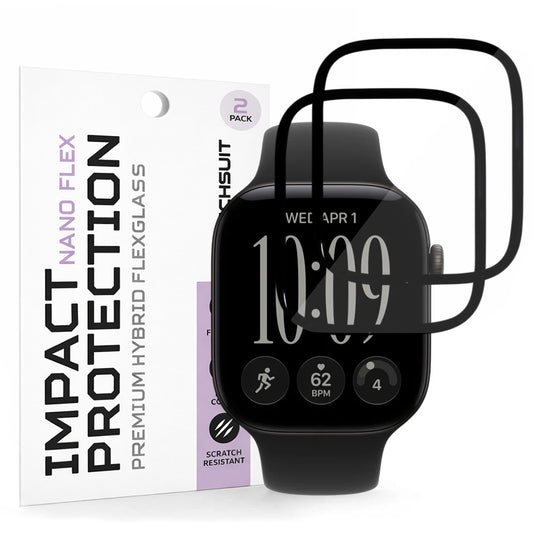 Ochranná fólia Techsuit Nano Flex pre Apple Watch Series 12 46mm, Sada 2 kusov, Plast, Čierna