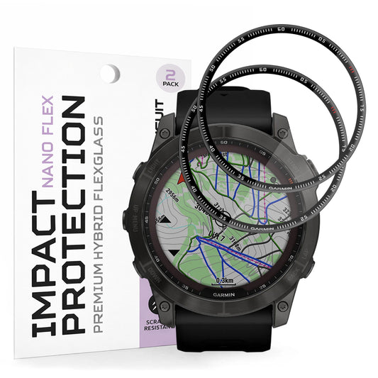 Ochranná fólia Techsuit Nano Flex pre Garmin Fenix 7X, Sada 2 kusy, Plast, Čierna