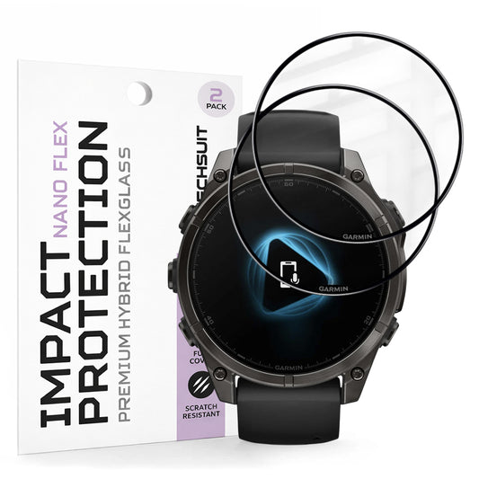 Ochranná fólia Techsuit Nano Flex pre Garmin Fenix 8 Pro 47mm / 8 47mm, Sada 2 kusy, Plastová, Čierna