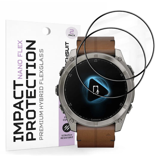 Ochranná fólia Techsuit Nano Flex pre Garmin Fenix 8 Pro 51mm / 8 51mm, Sada 2 kusy, Plastová, Čierna