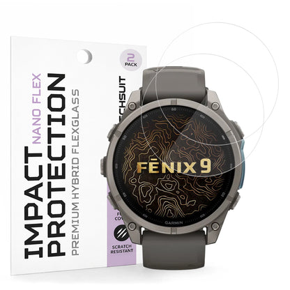 Ochranná fólia Techsuit Nano Flex pre Garmin Fenix 9 Pro 47mm / Fenix 9 47mm, Sada 2 kusov, Plast, Čierna