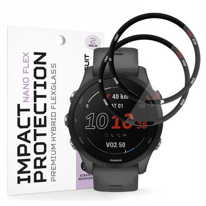 Ochranná fólia Techsuit Nano Flex pre Garmin Forerunner 255 Music / 255, Sada 2 kusy, Plastová, Čierna