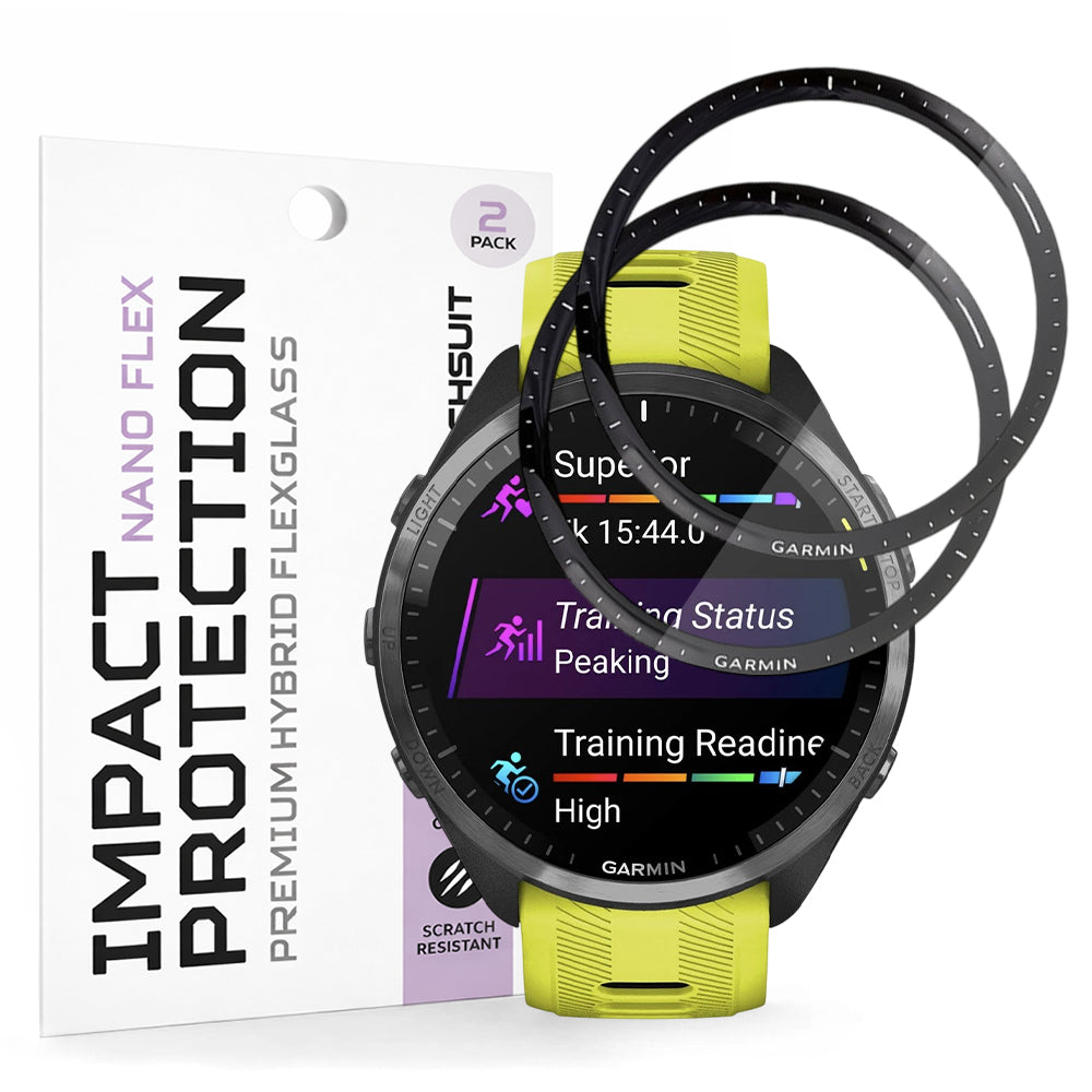 Ochranná fólia Techsuit Nano Flex pre Garmin Forerunner 965, Sada 2 kusy, Plast, Čierna