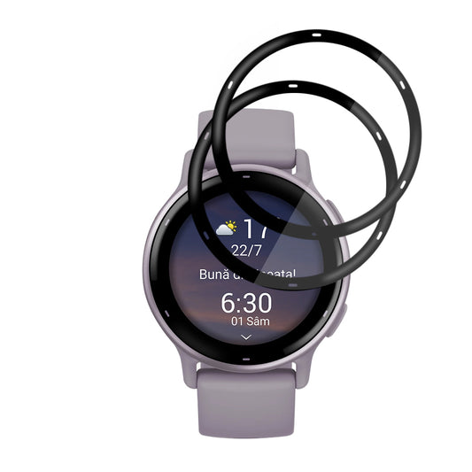 Fólia na ochranu Techsuit Nano Flex pre Garmin Vivoactive 5, Sada 2 kusy, Plast, Čierna