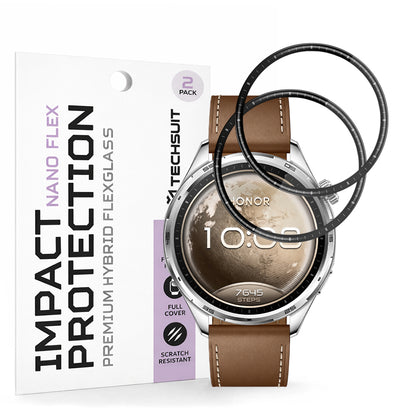 Ochranná fólia Techsuit Nano Flex pre Honor Watch 6, plast, sada 2 kusy, čierna