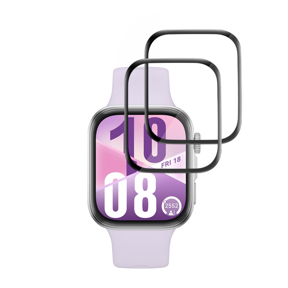 Fólia na ochranu Techsuit Nano Flex pre Huawei Watch Fit 4, Sada 2 kusy, Plast, Čierna