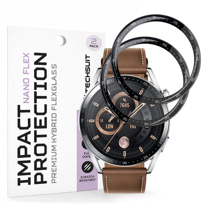Ochranná fólia Techsuit Nano Flex pre Huawei Watch GT 3 46mm, Sada 2 kusy, Plastová, Čierna