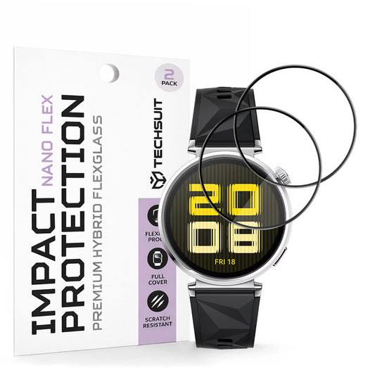 Fólia na ochranu Techsuit Nano Flex pre Huawei Watch GT 5 41mm, Sada 2 kusy, Plast, Čierna