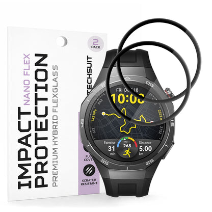 Ochranná fólia Techsuit Nano Flex pre Huawei Watch GT 5 Pro 46mm, Sada 2 kusy, Plast, Čierna
