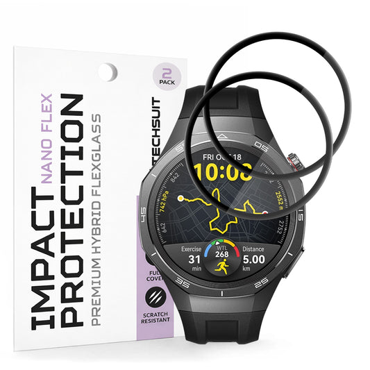 Ochranná fólia Techsuit Nano Flex pre Huawei Watch GT 5 Pro 46mm, Sada 2 kusy, Plast, Čierna