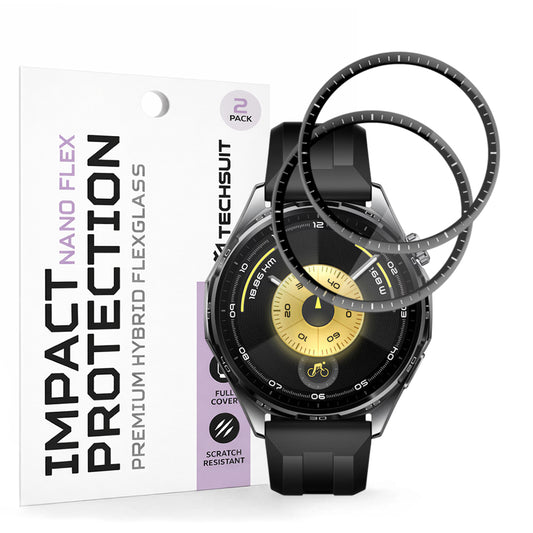 Fólia na ochranu Techsuit Nano Flex pre Huawei Watch GT 6 46mm, Sada 2 kusy, Plastová, Čierna