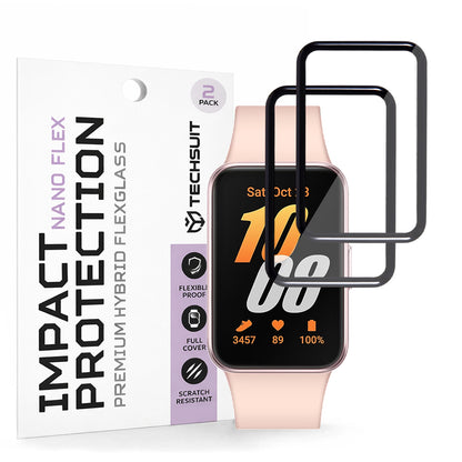 Ochranná fólia Techsuit Nano Flex pre Samsung Galaxy Fit3 R39M, Sada 2 kusy, Plast, Čierna