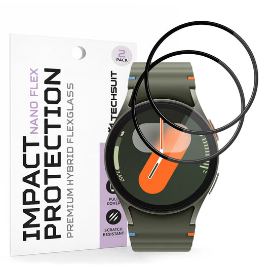 Fólia na ochranu Techsuit Nano Flex pre Samsung Galaxy Watch7 40mm, Sada 2 kusy, Plast, Čierna