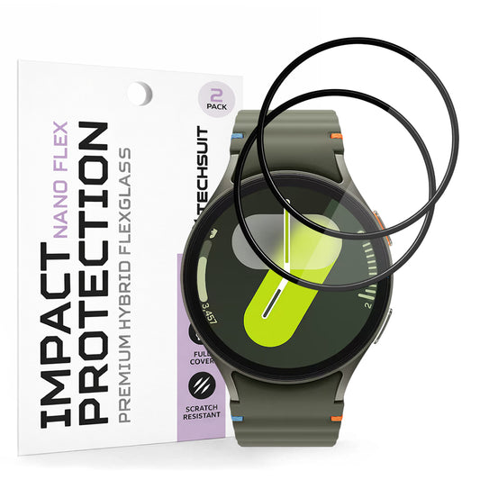 Fólia na ochranu Techsuit Nano Flex pre Samsung Galaxy Watch7 44mm, Sada 2 kusy, Plast, Čierna