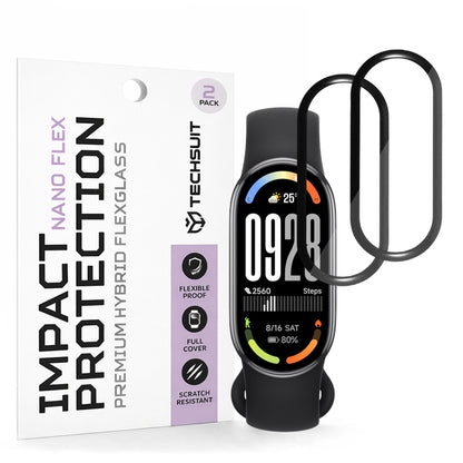 Fólia na ochranu Techsuit Nano Flex pre Xiaomi Smart Band 10, Sada 2 kusy, Plast, Čierna
