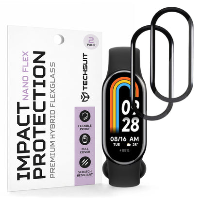 Fólia na ochranu Techsuit Nano Flex pre Xiaomi Smart Band 8, Sada 2 kusy, Plastová, Čierna