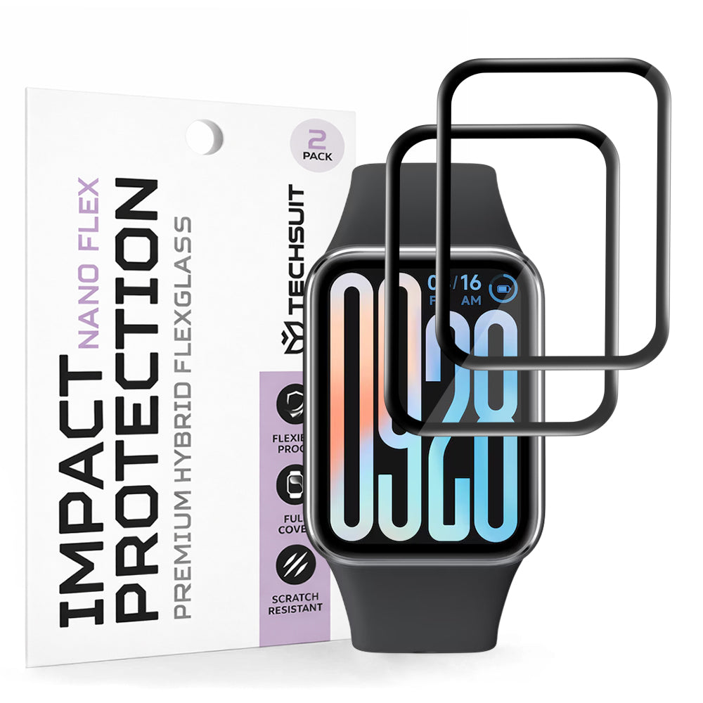 Fólia na ochranu Techsuit Nano Flex pre Xiaomi Smart Band 9 Pro, Sada 2 kusy, Plast, Čierna