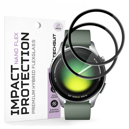 Fólia na ochranu Techsuit Nano Flex pre Xiaomi Watch 5, Sada 2 kusy, Plast, Čierna