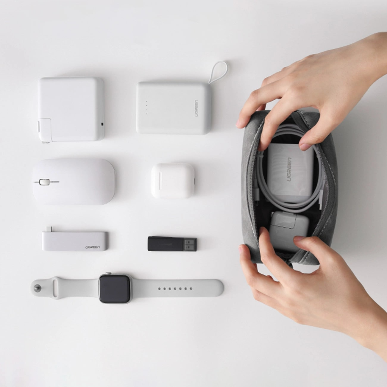 Taška na príslušenstvo UGREEN LP285, Univerzálna, Sivá