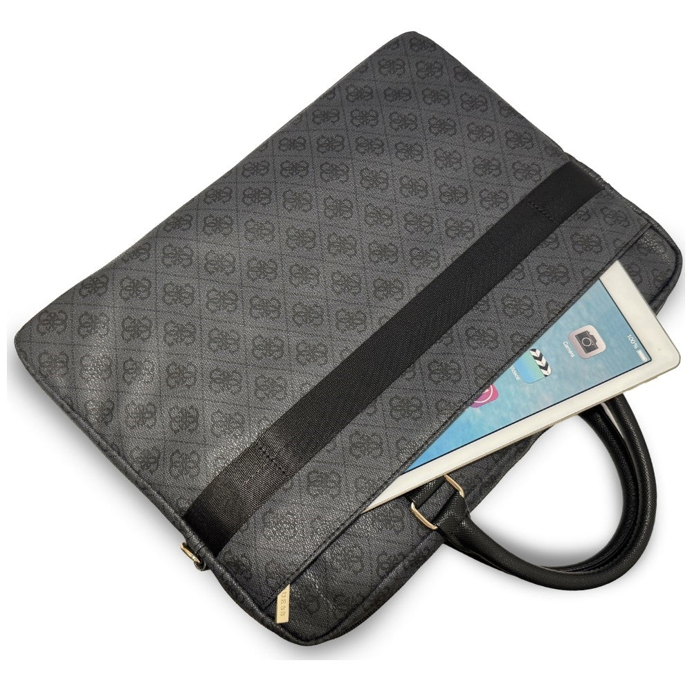 Taška Guess 4G Round Classic Logo na laptop 16 palcov, čierna