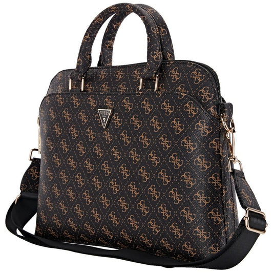 Taška Guess 4G Triangle Logo pre Laptop 15inch, Čierna Hnedá