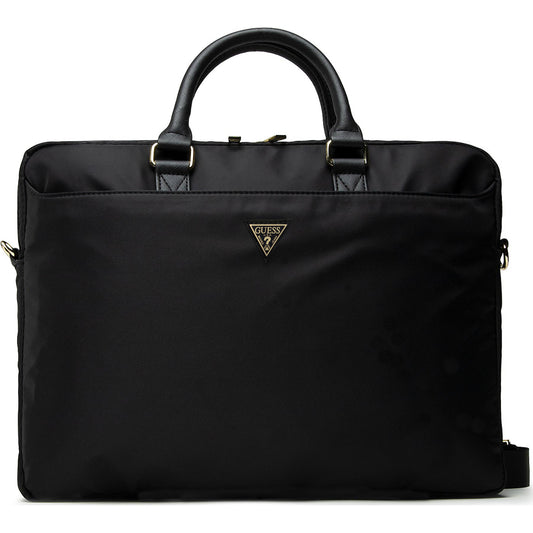 Taška Guess Triangle Logo na laptop 16 palcov, čierna