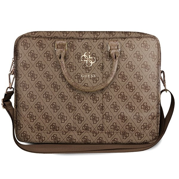 Guess 4G Metal Logo Bag for 15inch - 16inch Laptop, Brown