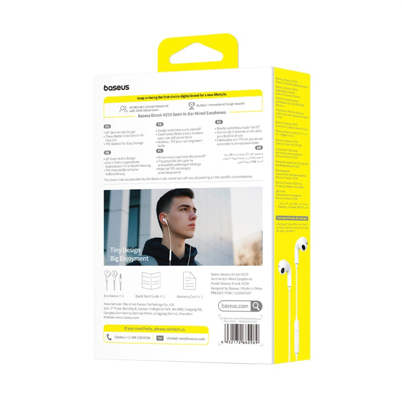 Handsfree 3.5mm Baseus Encok HZ19, Biela A00182301213-00