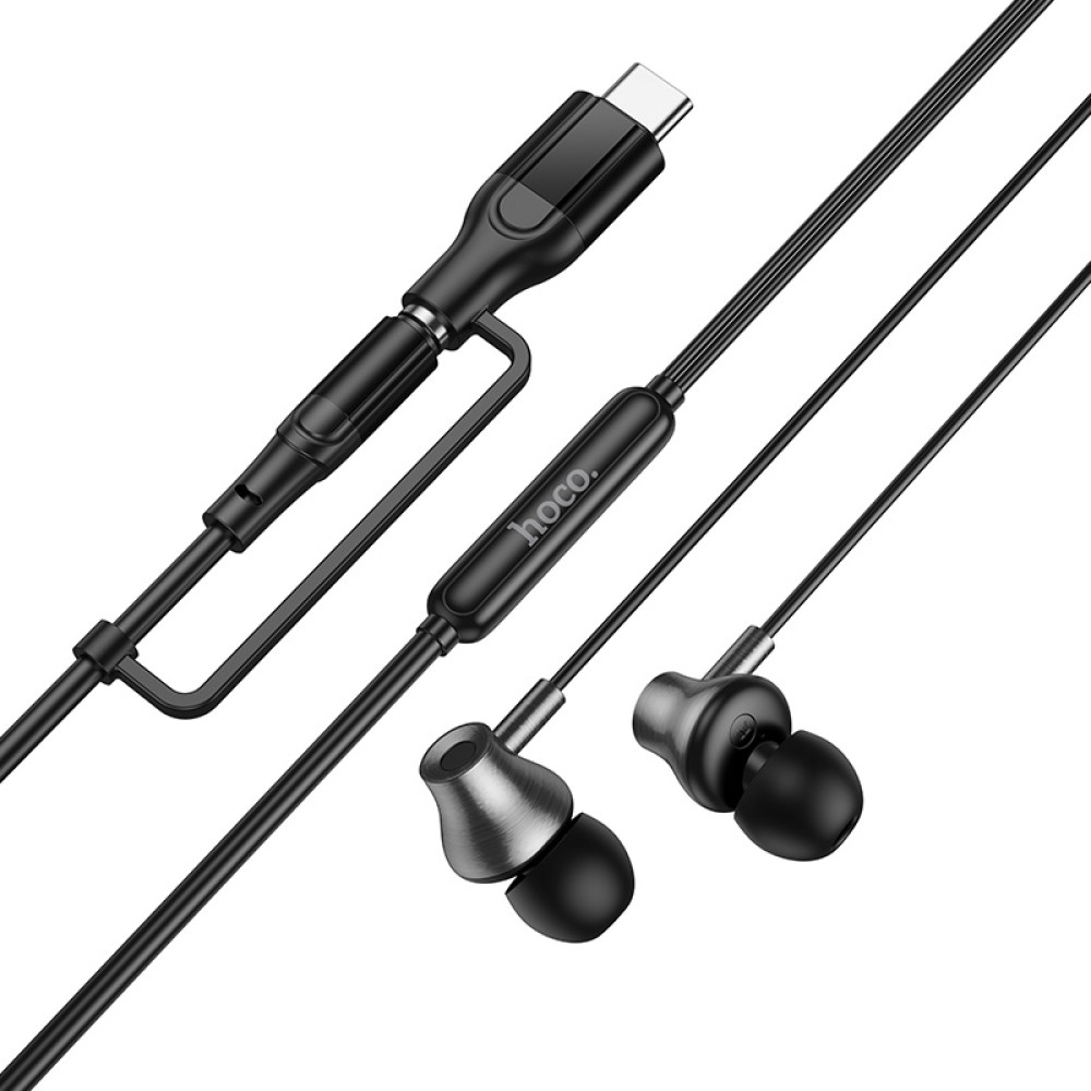 Handsfree 3,5 mm / USB-C HOCO M119A, čierny