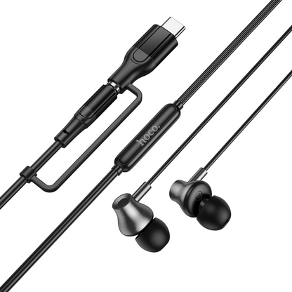 Handsfree 3,5 mm / USB-C HOCO M119A, čierny