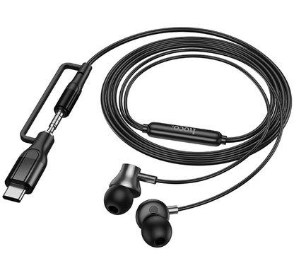 Handsfree 3,5 mm / USB-C HOCO M119A, čierny