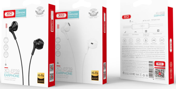 Handsfree 3.5mm XO Design EP39, Biela