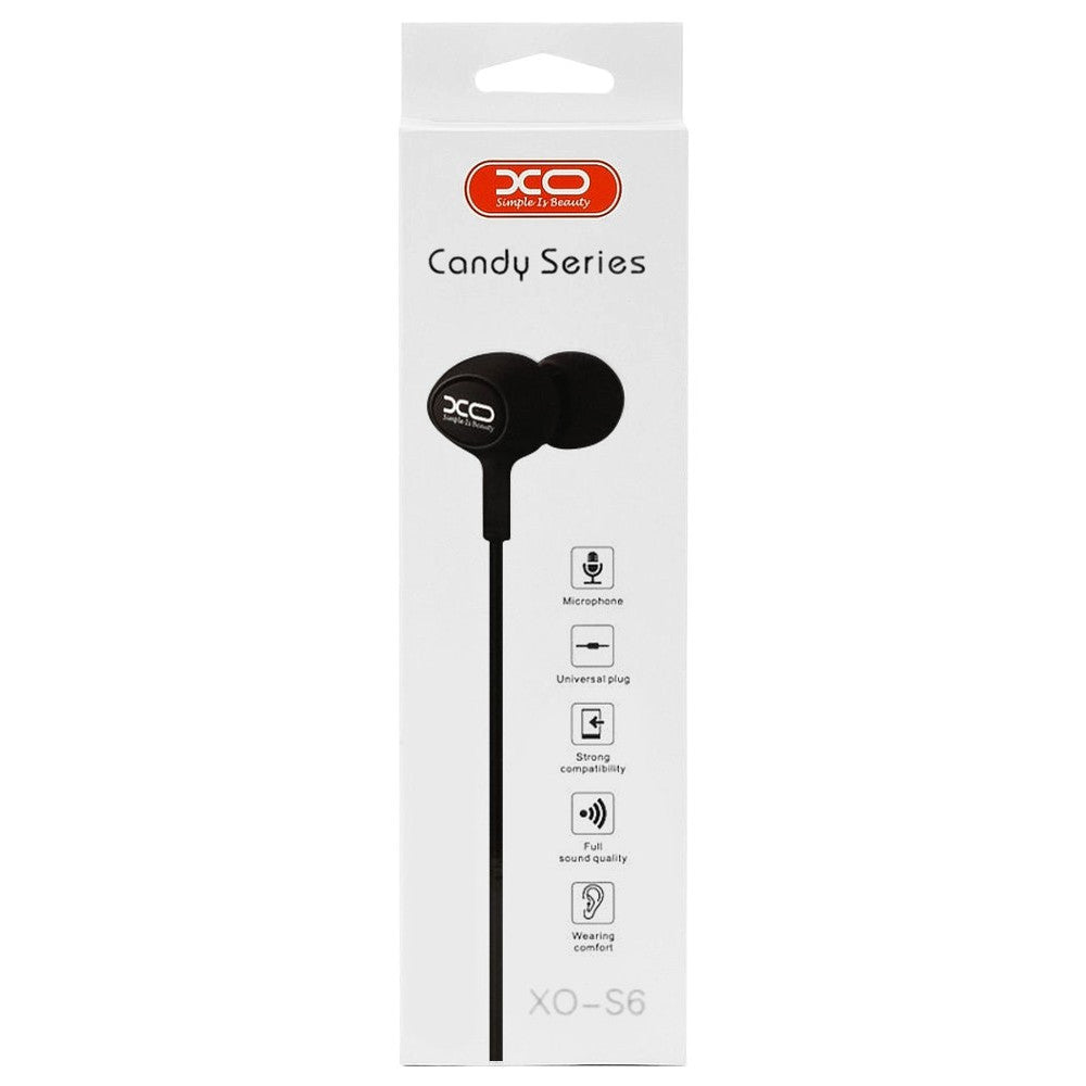 Handsfree 3.5mm XO Design S6, Čierna