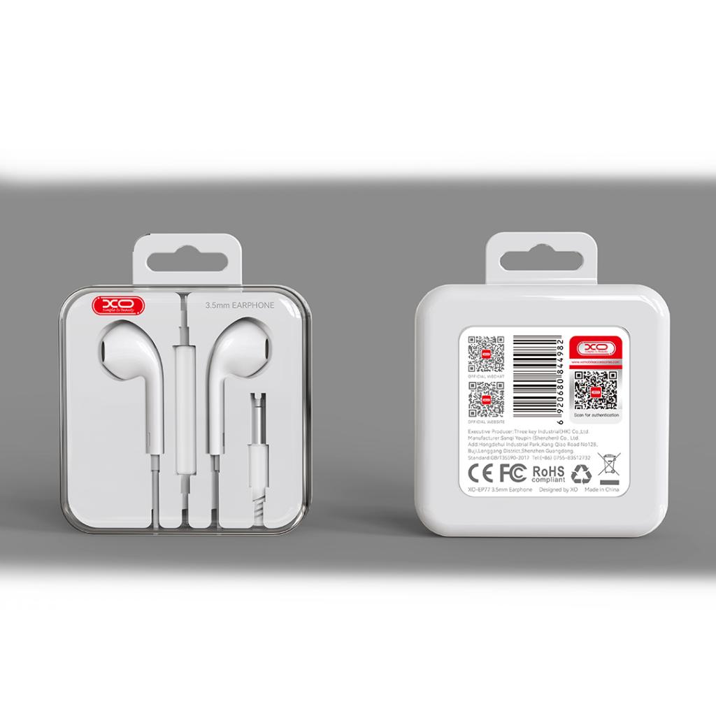 Handsfree 3.5mm XO Design EP77, Biela