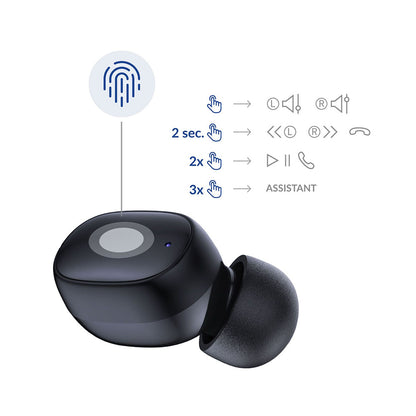 Handsfree Bluetooth 3MK FlowBuds, TWS, Black