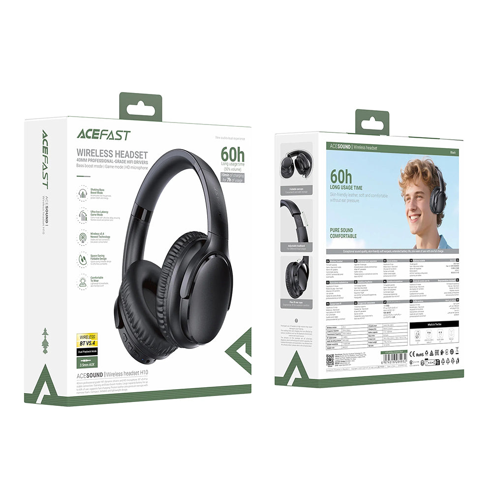 Handsfree Bluetooth Acefast H10, A2DP, Čierna