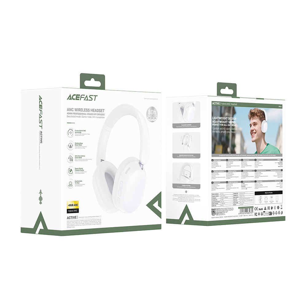Handsfree Bluetooth Acefast H12, A2DP, ANC, Čierna