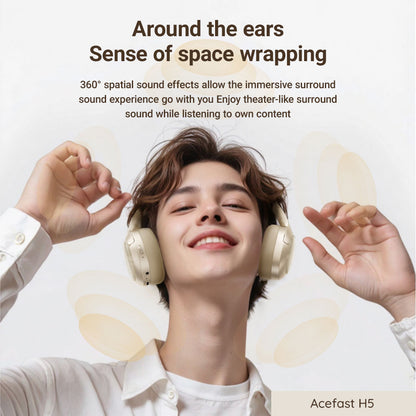 Handsfree Bluetooth Acefast H5, A2DP, ANC, Biela