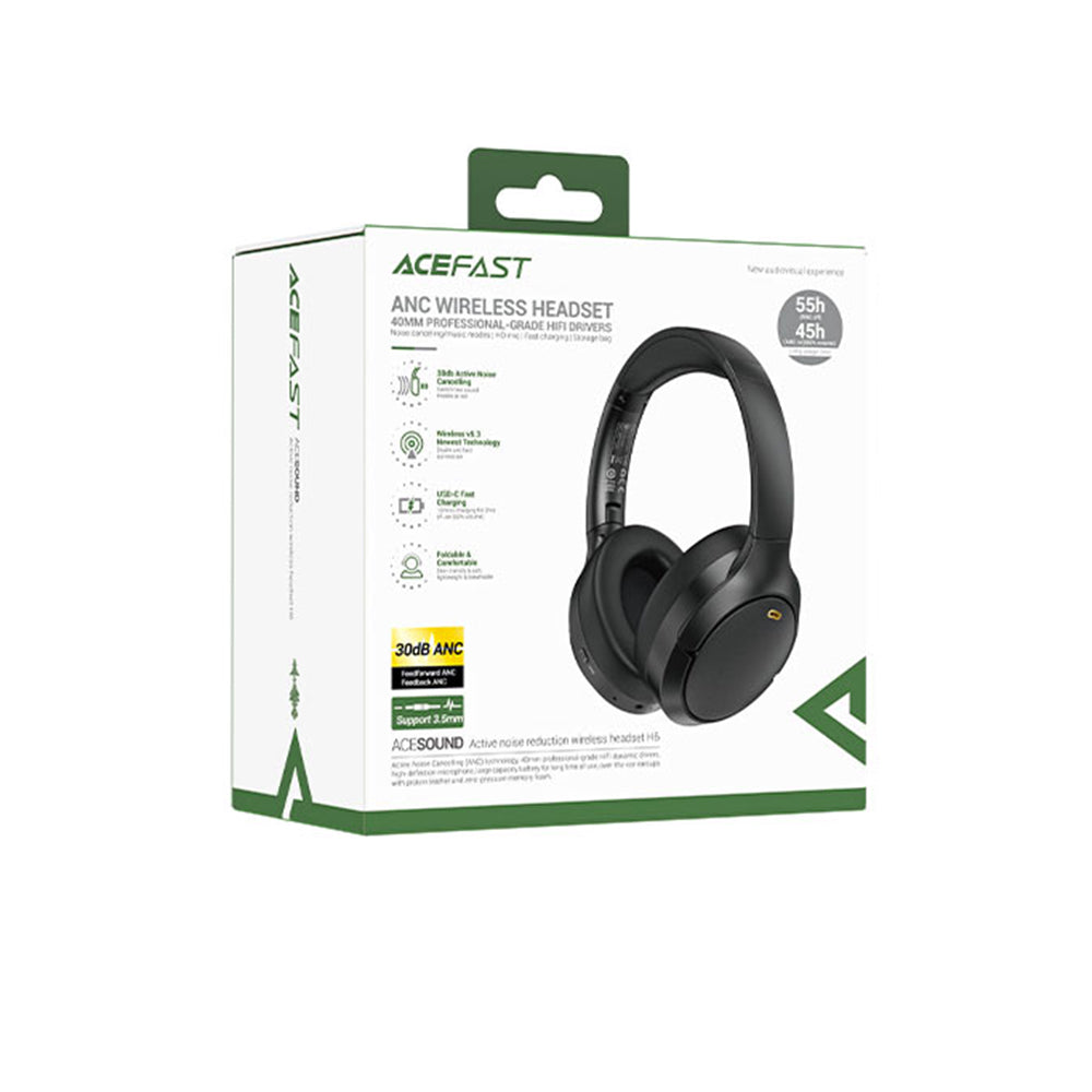 Handsfree Bluetooth Acefast H6, A2DP, ANC, Čierna