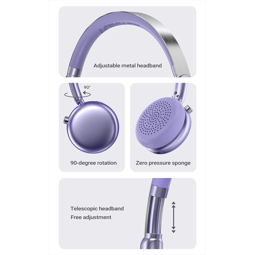 Handsfree Bluetooth Acefast H8, A2DP, ANC, Zlatý