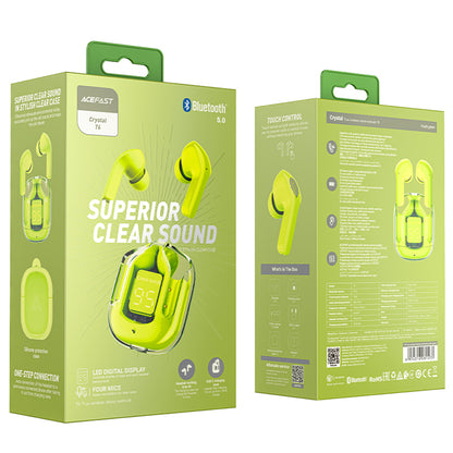 Handsfree Bluetooth Acefast T6, TWS, Zelená
