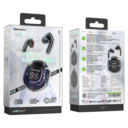 Handsfree Bluetooth Acefast T8, TWS, Čierna