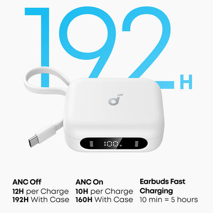 Handsfree Bluetooth Anker P41i, TWS, ANC, Biely A3937G21