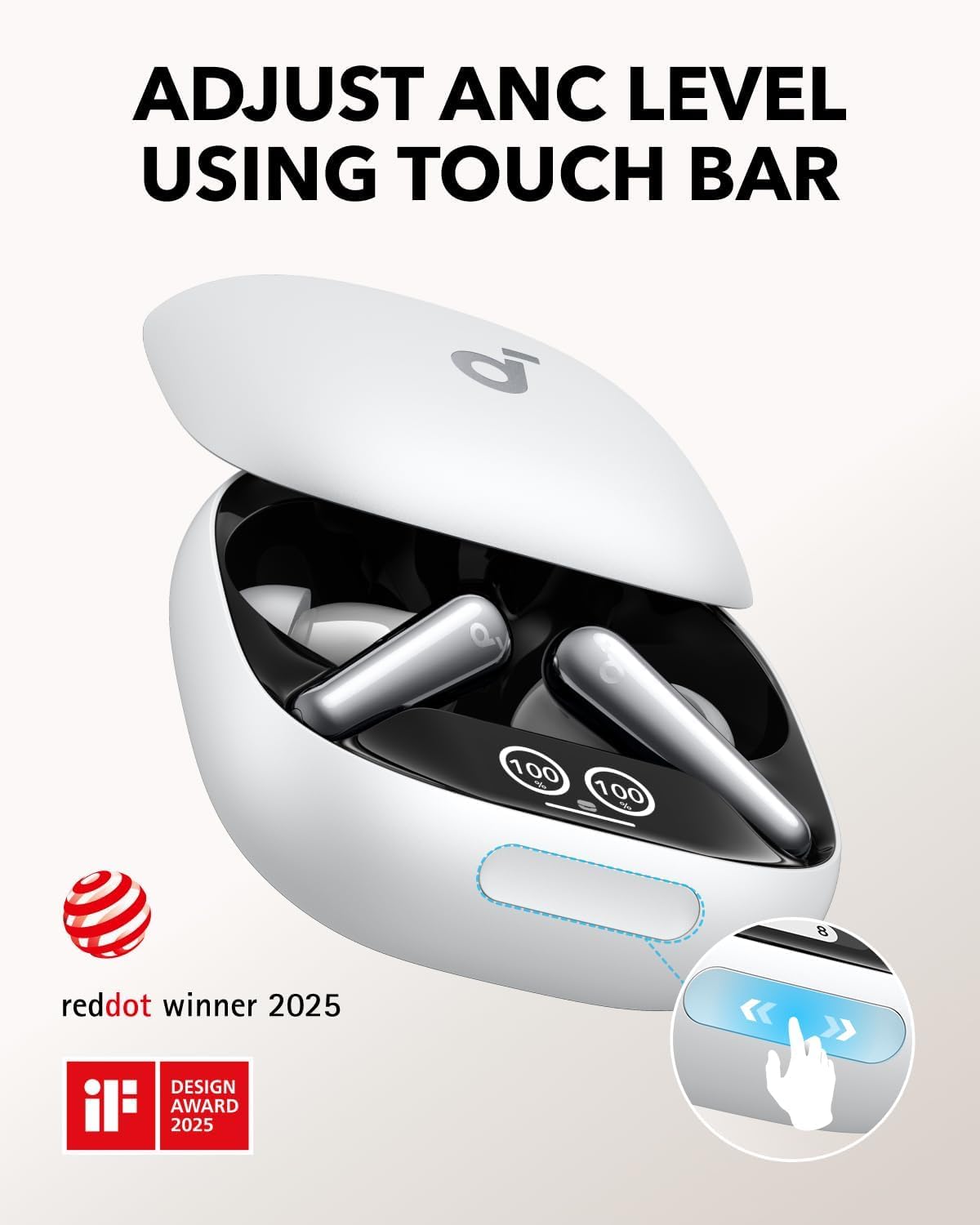 Handsfree Bluetooth Anker Soundcore Liberty 4 Pro, TWS, ANC, Biela A3954G21