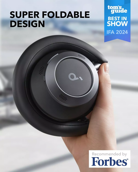 Handsfree Bluetooth Anker SoundCore Space One Pro, A2DP, ANC, Čierna, Znovu zabalené A3062G11